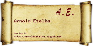 Arnold Etelka névjegykártya